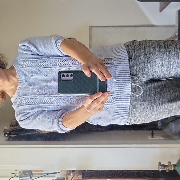 JCrew Re-Imagined Bobble Stitch Ruffle Sleeve Cable Knit Sweater, Grannycore - Picture 15 of 15